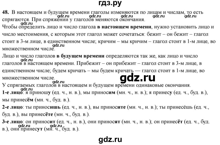 ГДЗ по русскому языку 4 класс Голубь Тематический контроль вопрос для повторения изученного - 48, Решебник 2025