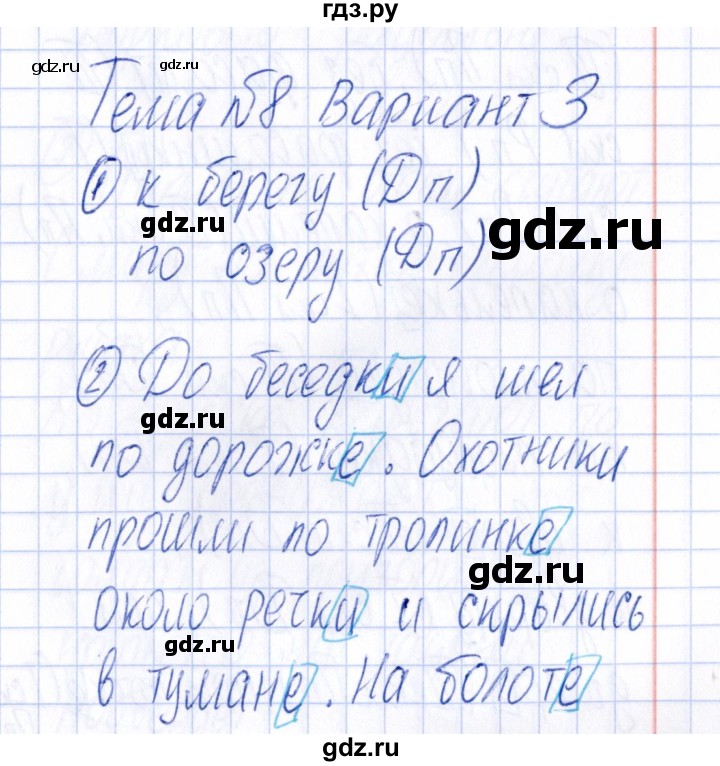 ГДЗ по русскому языку 4 класс Голубь Тематический контроль тема №8 - Вариант 3, Решебник №1 2019