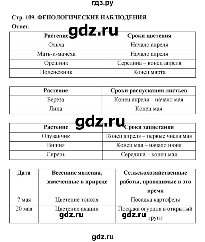 ГДЗ по биологии 6 класс  Пасечник  Базовый уровень страница - 109, Решебник