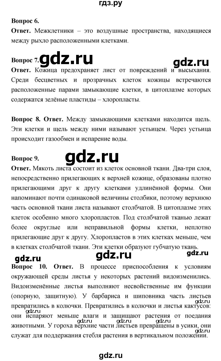 ГДЗ по биологии 6 класс  Пасечник  Базовый уровень страница - 66, Решебник