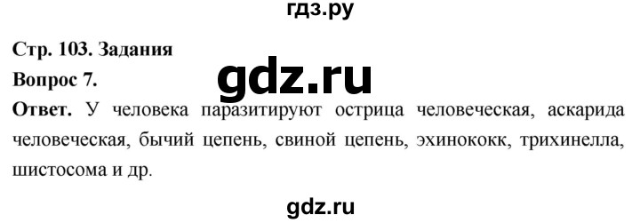 ГДЗ по биологии 8 класс Суматохин Углубленный уровень часть 1 / §20 / задание - 7, Решебник