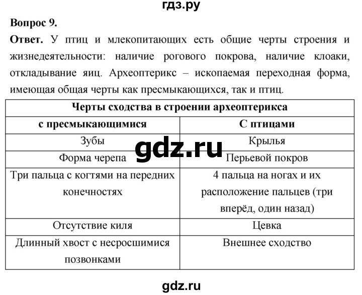 ГДЗ по биологии 8 класс Суматохин Углубленный уровень часть 2 / §38 / задание - 9, Решебник