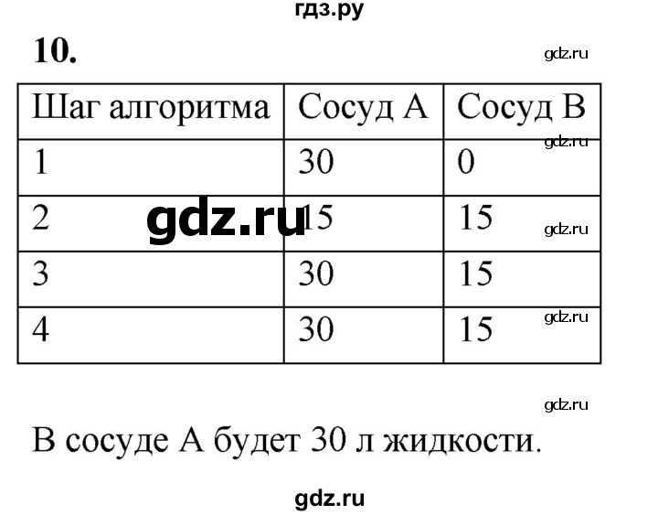 ГДЗ по информатике 6 класс Босова самостоятельные и контрольные работы СР. алгоритмы и исполнители / вариант 2 - 10, Решебник