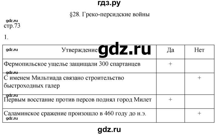 ГДЗ по истории 5 класс Саплина рабочая тетрадь §28 - 1, Решебник