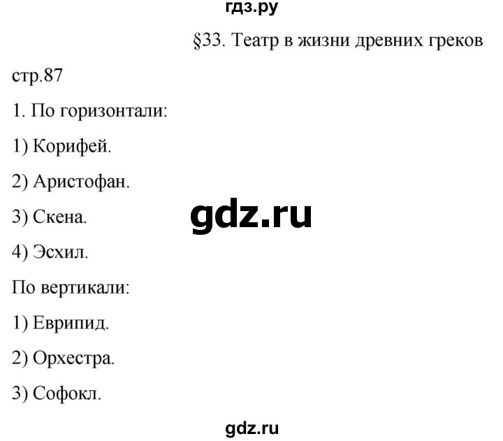 ГДЗ по истории 5 класс Саплина рабочая тетрадь §33 - 1, Решебник