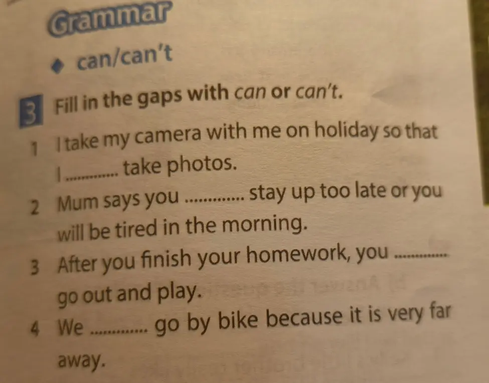 Что где вставлять can или can't
