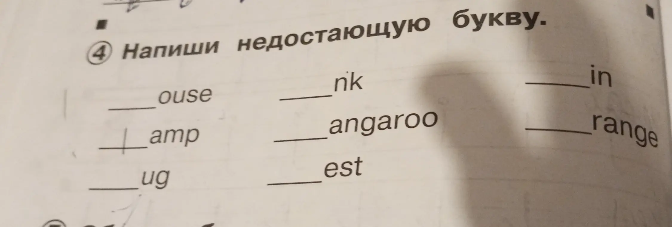 Вставь пропущенные буквы
