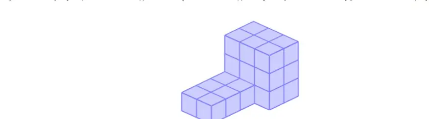 Фигура, изображенная на рисунке, составлена из одинаковых кубиков. Объём одного кубика равна 