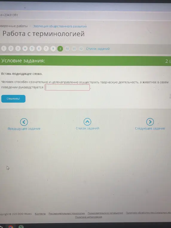 Вставь подходящее слово