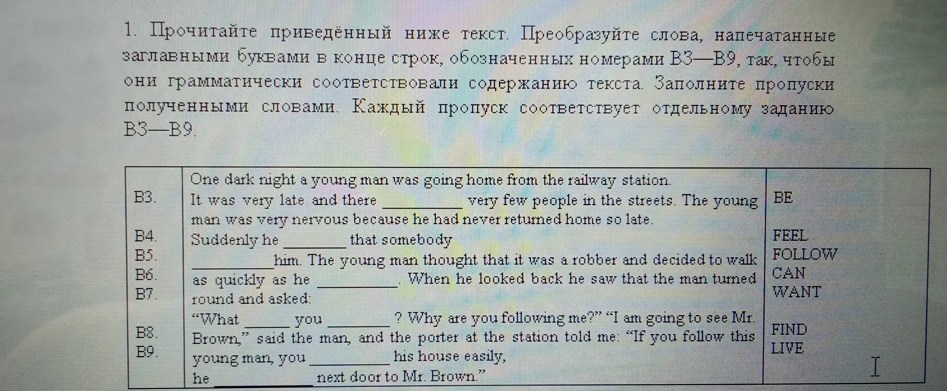 Преобразуйте слова напечатанные заглавными буквами в конце строк обозначенных номерами b3 b9 так чтобы они грамматически соответствовали содержанию текста заполни пропуски полученными словами каждый порок соответствует отдельному заданию b3 b9