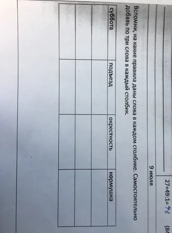Каки слова нужно вставить