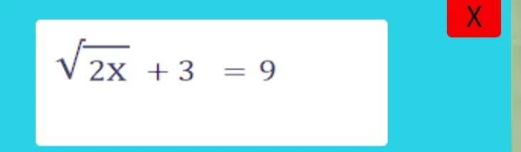 Реши уравнение sqrt(2x + 3) = 9
