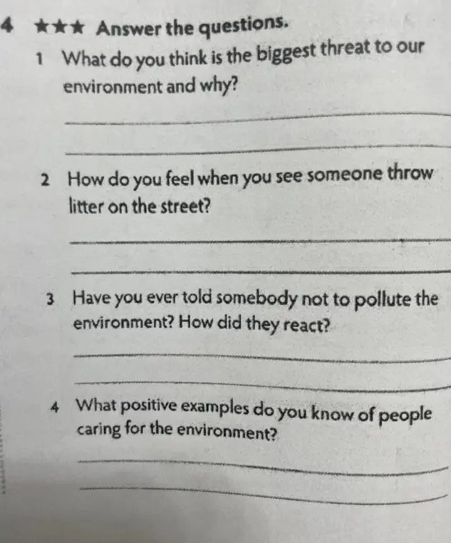 Ответь на вопросы: What do you think is the biggest threat to our environment and why?