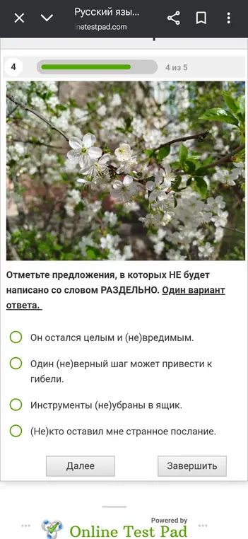 Отметь предложения, в которых НЕ будет написано со словом РАЗДЕЛЬНО. Один вариант ответа.