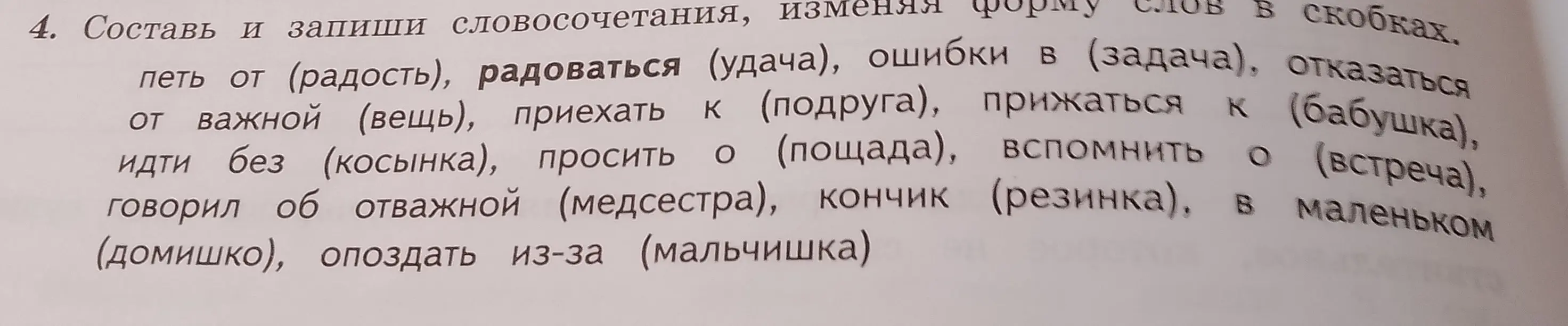 Составь и запиши словосочетания, изменяя форму слов в скобках