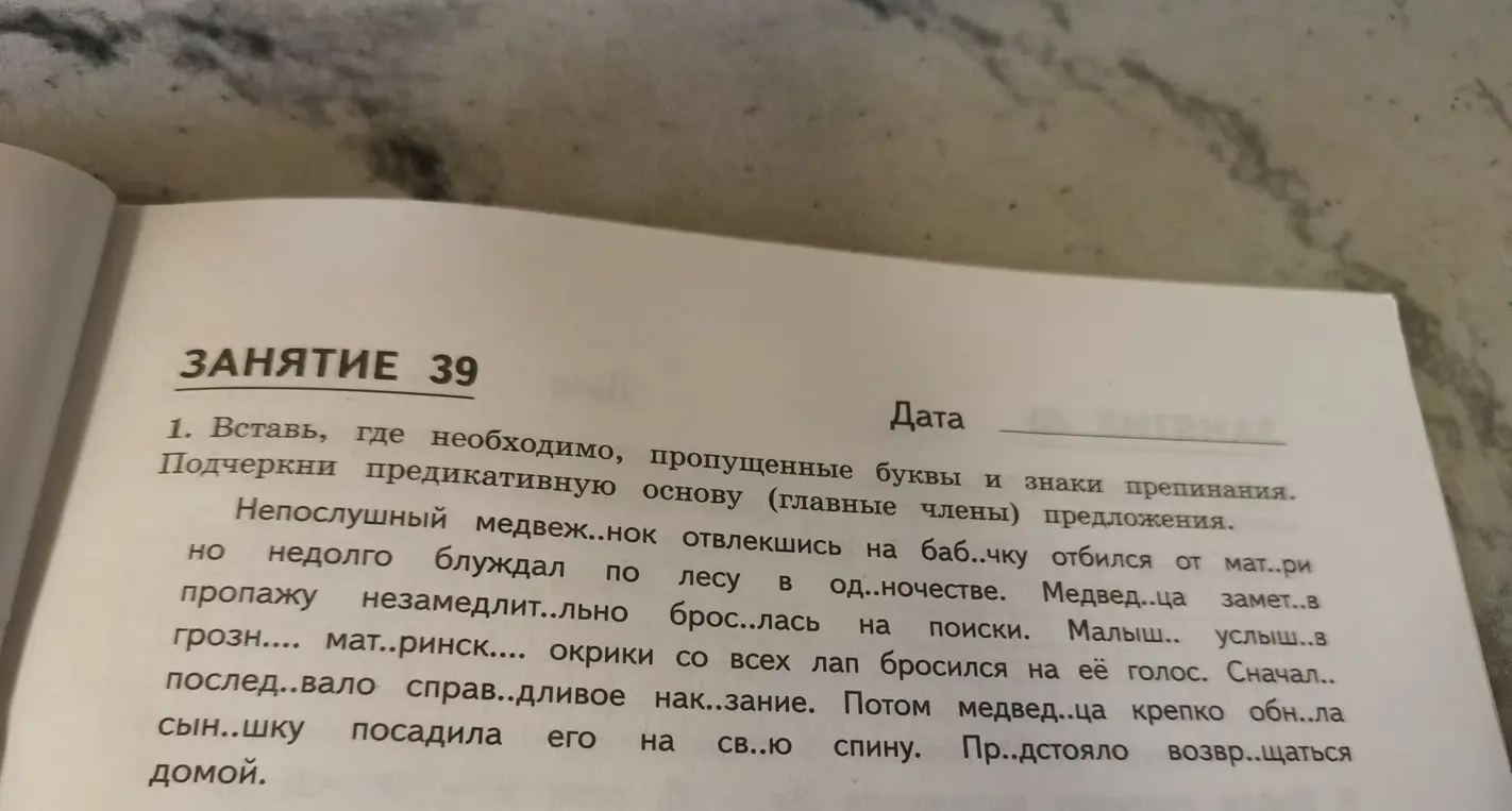 Вставь пропущенные буквы