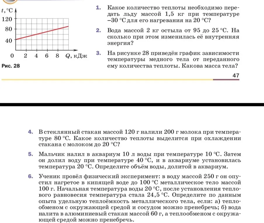 Какое количество теплоты необходимо передать льду массой 1,5 кг при температуре -30 °C для его нагревания на 20 °C?