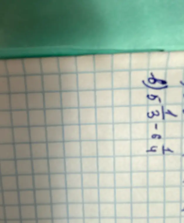 Найди значение выражения $5\frac{1}{3} - 6\frac{1}{4}$