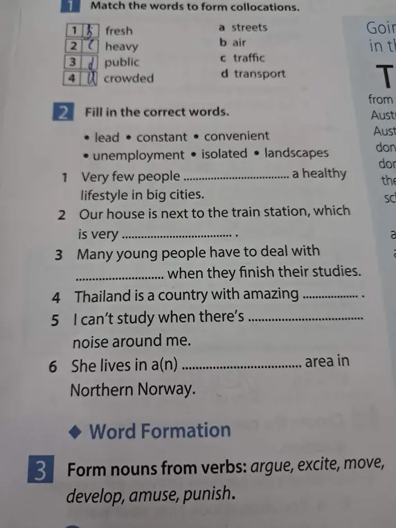 Match the words to form collocations