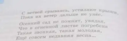 Прочитай выразительно отрывок из стихотворения С. Маршака «Как птицы, скачут и бегут, как мыши…». Найди в тексте глаголы, употреблённые в переносном значении. Какие ещё средства выразительности использовал автор? Выпиши грамматические основы предложений.