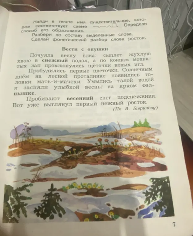 Найди в тексте имя существительное, которое соответствует схеме приставка, корень, нулевое окончание. Определи способ его образования.