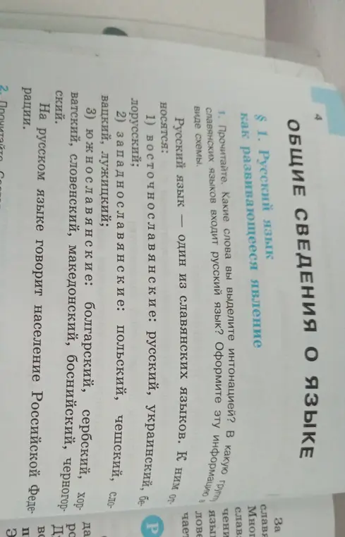 Какие слова выделить интонацией? В какую группу славянских языков входит русский язык? Оформите эту информацию в виде схемы.