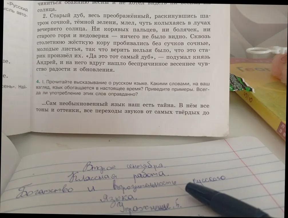 Прочитай высказывание о русском языке. Какими словами, на мой взгляд, язык обогащается в настоящее время? Приведи примеры. Всегда ли употребление этих слов оправданно?