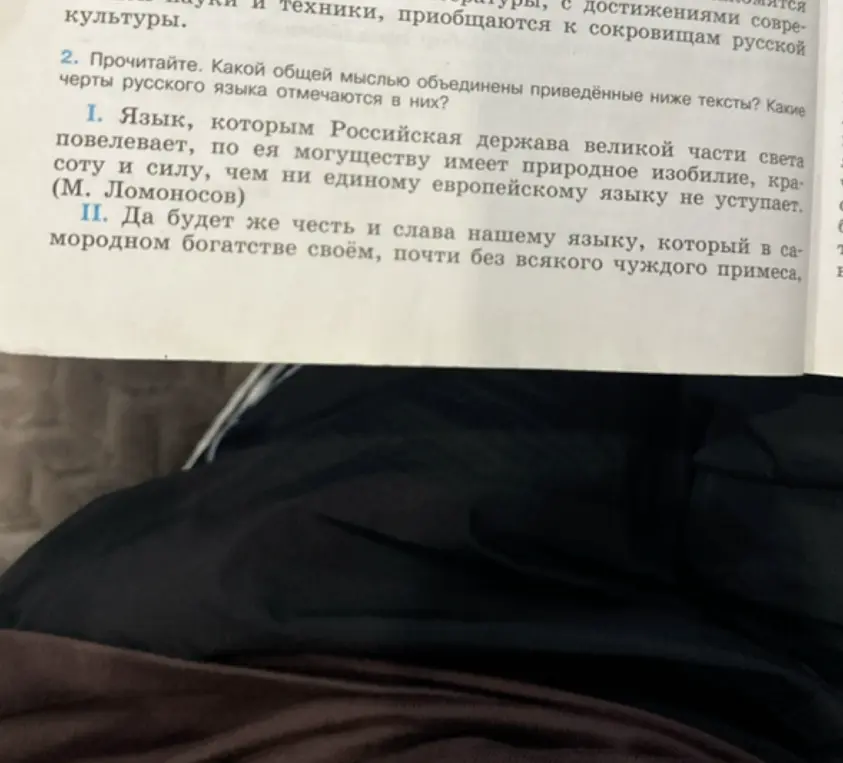 Прочитай тексты и определи, какой общей мыслью они объединены, а также какие черты русского языка в них отмечаются.