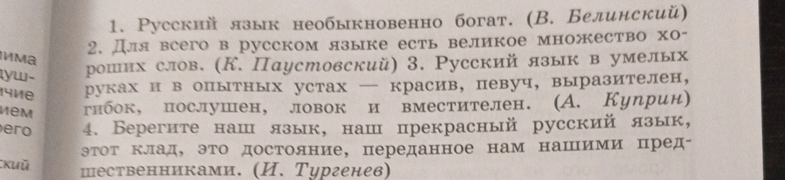 Прочитай высказывания о русском языке. Какой общей мыслью объединены эти высказывания?