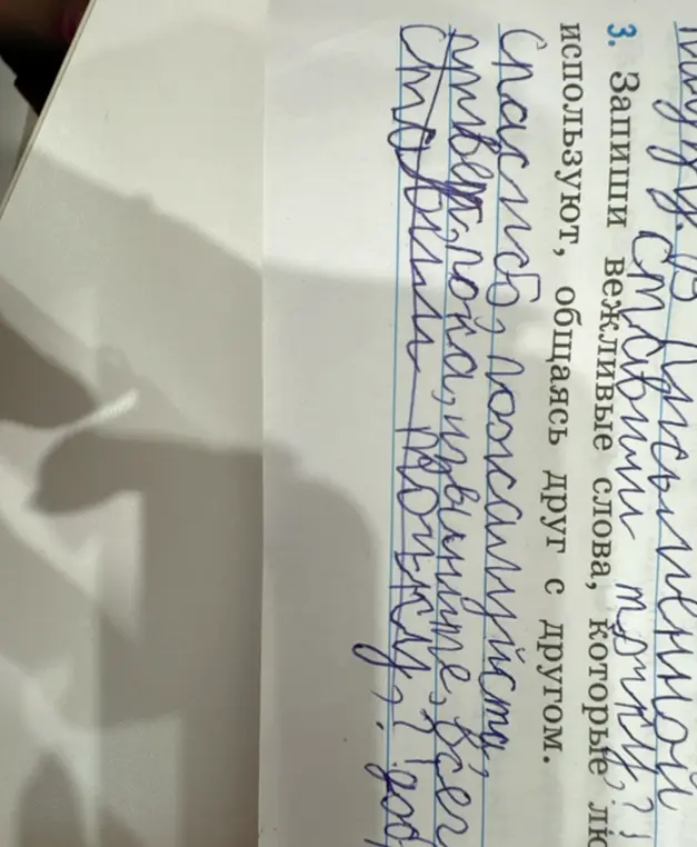 Запиши вежливые слова, которые люди используют, общаясь друг с другом.