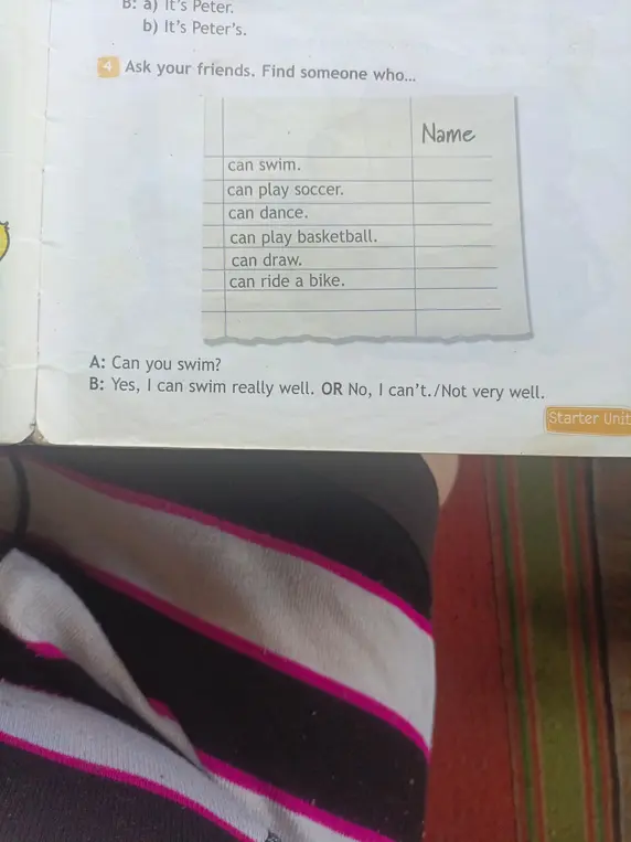 Как выполнить задание 4 "Ask your friends. Find someone who..."