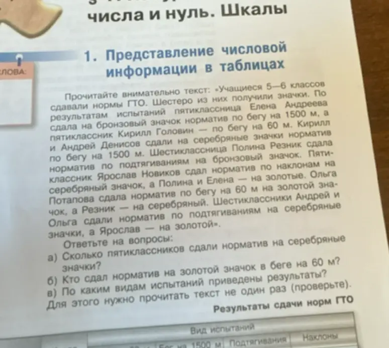 Ответь на вопросы: а) Сколько пятиклассников сдали норматив на серебряные значки?