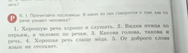 Прочитай пословицы. В каких из них говорится о том, как по речи узнают человека?