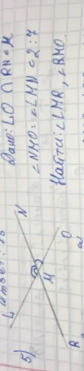 Найди углы ∠LMR и ∠RMO, если дано, что LO ∩ RN = M и ∠NMO : ∠LMN = 2 : 7