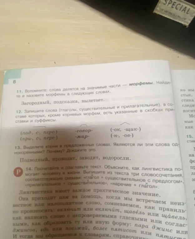 Разбери слова по составу: Загородный, подсказка, вылетает.