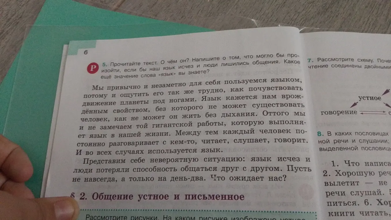 Прочитай текст. О чём он? Напиши о том, что могло бы произойти, если бы наш язык исчез и люди лишились общения. Какое ещё значение слова «язык» я знаю?