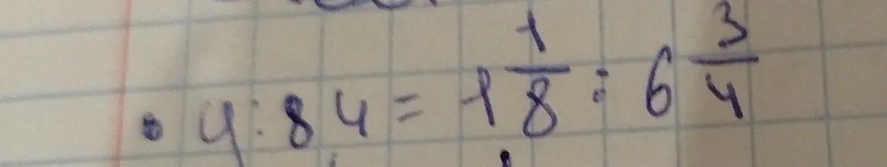 Реши пропорцию: y : 84 = 1/18 : 6 3/4