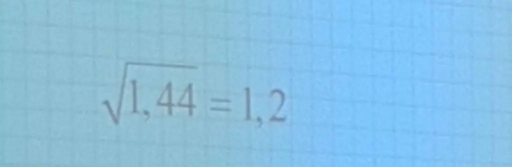 Проверь равенство $\sqrt{1,44} = 1,2$