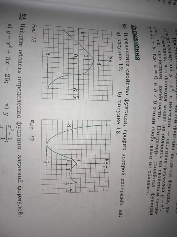Найди область определения функции, заданной формулой: а) y = x² + 3x - 25;