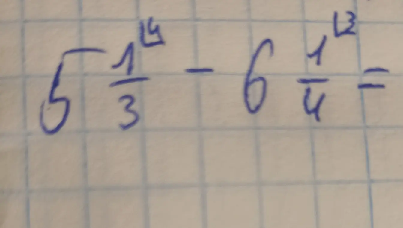Реши пример $5\frac{1}{3} - 6\frac{1}{4}$