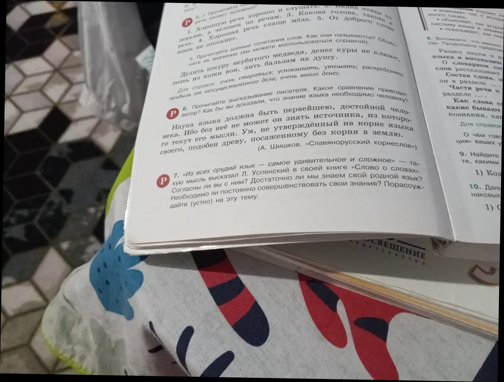 Согласен ли я с мыслью Л. Успенского: «Из всех орудий язык — самое удивительное и сложное»? Достаточно ли я знаю свой родной язык? Необходимо ли постоянно совершенствовать свои знания?