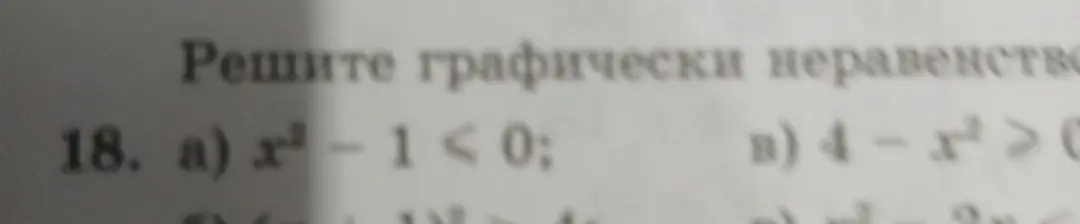Реши графически неравенство $x^2 - 1 < 0$