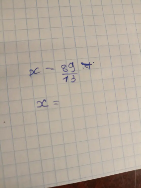 Преврати в смешанную дробь x = 89/13