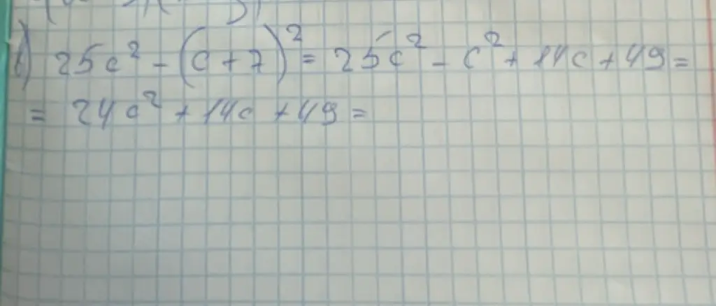 разложи на множители $24c^2 + 14c + 49$