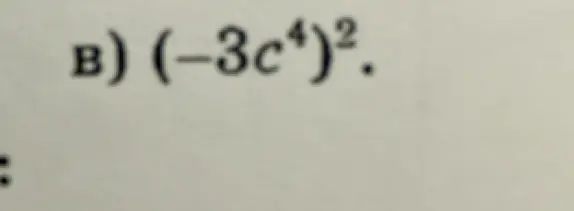 Возведи в квадрат выражение $(-3c^4)^2$
