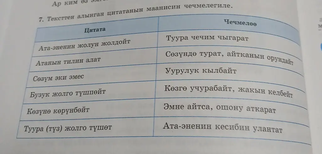 Сопоставь цитаты с их значениями
