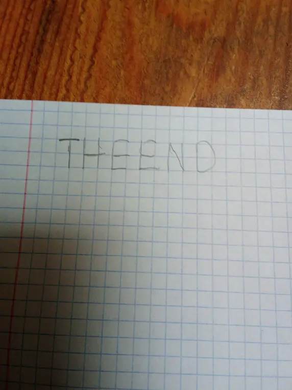 Исправь ошибку в слове 'THEEND'