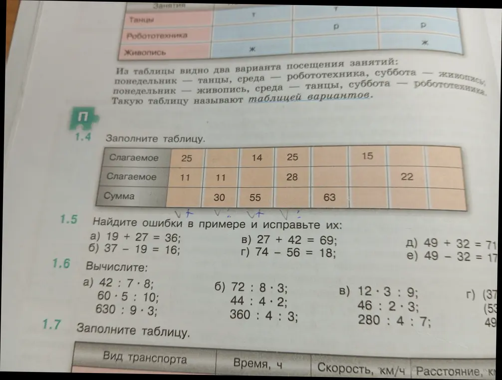 Заполните таблицу.