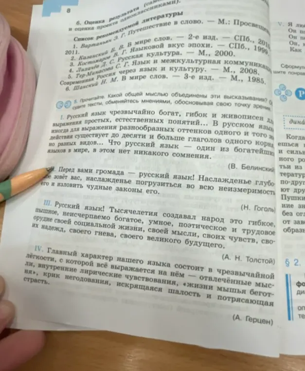 Какой общей мыслью объединены эти высказывания?