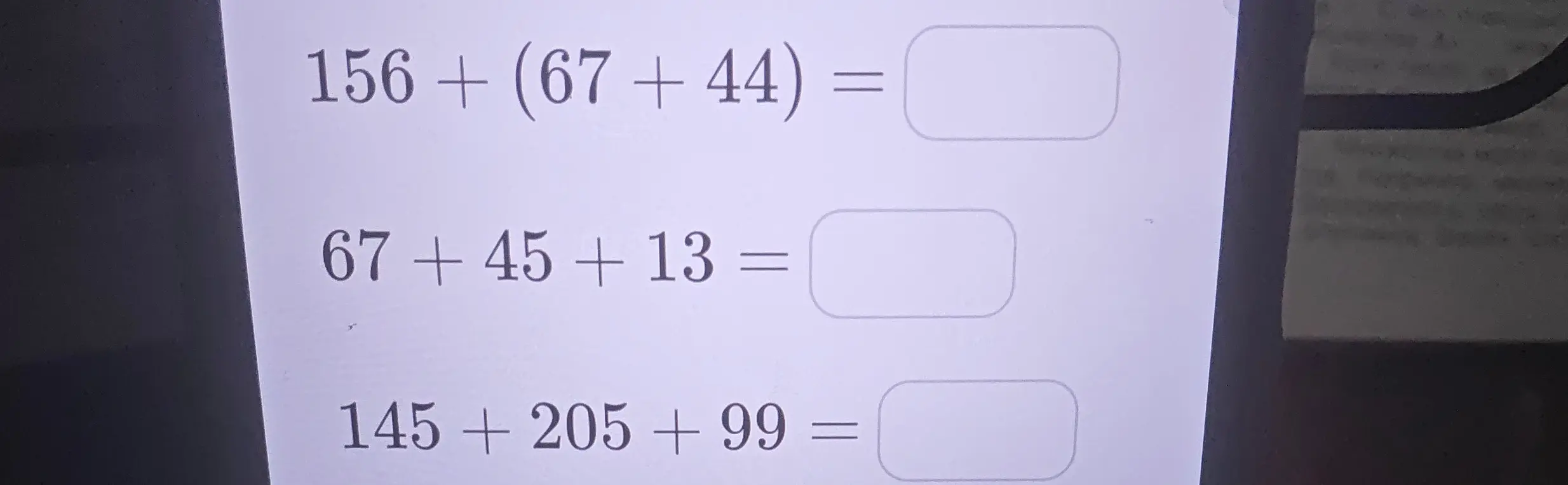 Реши пример 156 + (67 + 44)